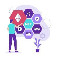 Designkonzept für nicht fungible Token-Illustrationen vektor