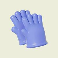 3d Symbol zwei Blau Gummi Handschuhe isoliert. vektor
