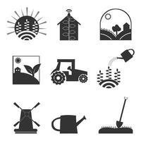 Landwirtschaft einfach Symbol Satz. Landwirtschaft Logo Vektor Illustration.