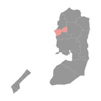 qalqilya Gouvernorat Karte, administrative Aufteilung von Palästina. Vektor Illustration.