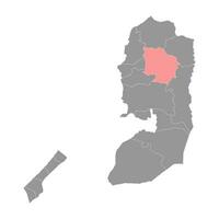 nablus Gouvernorat Karte, administrative Aufteilung von Palästina. Vektor Illustration.