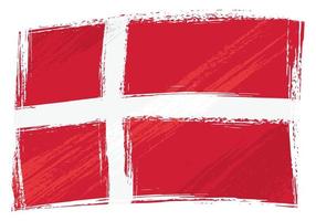 grunge danmarks flagga vektor