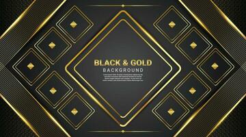 Hintergrund schwarz und Gold Platz Rahmen Collage Verleihung Nominierung Luxus Webseite Vorlage vektor