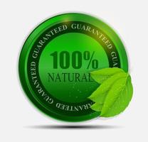 100 natürliches grünes Etikett isoliert auf white.vector illustration vektor