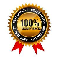 Vektor 100 Geld-zurück-Goldzeichen, Etikettenvorlage