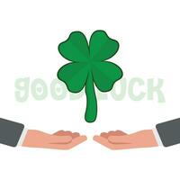 st. Patrick's Tag Grün Herz geformt Blatt, gut Glück vier Blatt isoliert auf Hintergrund vektor