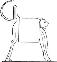 egyptisk sittplats, årgång gravyr. vektor