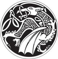 ein druidisch astronomisch Symbol von ein Drachen vektor