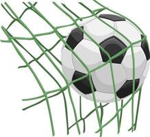 vektor av fotboll boll på netto.
