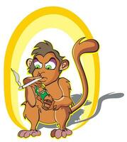 Affe Rauchen, Illustration vektor