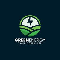 grön energi kraft logotyp design vektor