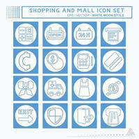 Set Icon Shopping und Mall - White Moon Style vektor