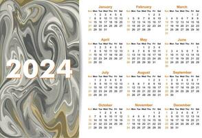 ny 2024 enkel kalender design vektor