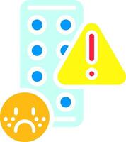 Droge nachteilig Reaktion oder Seite bewirken mit traurig Emoji vektor