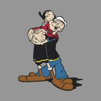 Karikatur Illustration von Popeye das Matrose Junge zum redaktionell Format vektor