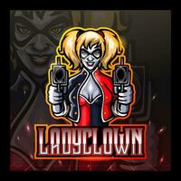 clown maskot esport logotyp. maskot design vektor