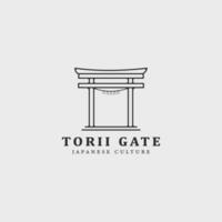 japanisch torii Tor Linie Kunst Logo Vektor Illustration Konzept Vorlage Symbol Design