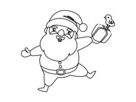 hand dra santa claus skiss teckning illustration vektor