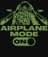 Flugzeug Modus auf T-Shirt Design Vektor Illustration