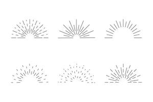 Sunburst Symbol. Halbkreis retro Logo mit radial Strahlen. Starburst mit Sonnenaufgang. vektor