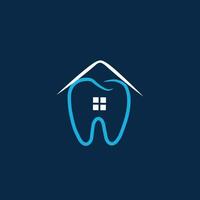 Dental Haus Logo. Zahn Pflege Logo zum Zahnärzte und Kliniken mit Zahn Haus vektor