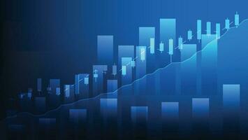 finansiera bakgrund med stock marknadsföra statistisk trend med ljusstakar och bar Diagram vektor