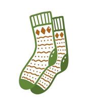 Paar süße warme gemusterte Socken im Doodle-Stil vektor