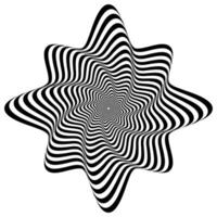 optisk illusioner. abstrakt randig med svartvit vågor bakgrund. vektor illustration