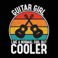 Gitarre Mädchen mögen ein normal Mädchen aber Kühler vektor