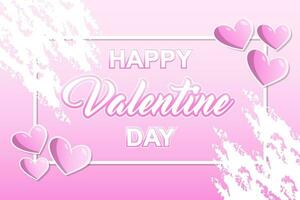 Valentinstag Tag Rahmen süß Rosa bunt Liebe Februar Hype editierbar Text bewirken Stil Vorlage Hintergrund Design vektor