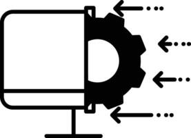 Physik Maschine solide Glyphe Vektor Illustration