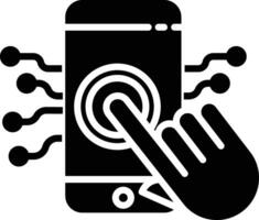 Handy, Mobiltelefon Technik solide und Glyphe Vektor Illustration