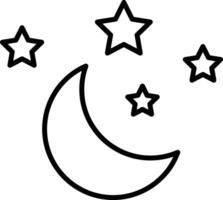 bebis måne och stjärnor översikt vektor illustration ikon