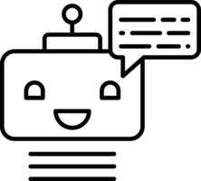 robot prata översikt vektor illustration ikon