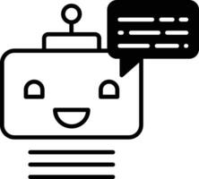 robot prata fast glyf vektor illustration