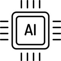 ai Chip Gliederung Vektor Illustration Symbol