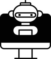 Computer bot solide Glyphe Vektor Illustration