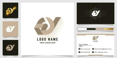 Brief gy oder gut Monogramm Logo mit Geschäft Karte Design vektor
