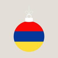 Armenien Weihnachten Ball Flagge. Vektor Illustration National Flagge isoliert auf Licht Hintergrund