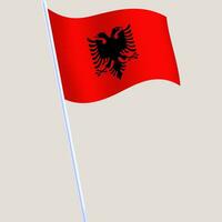 albania vågig flagga. vektor illustration nationell flagga isolerat på ljus bakgrund