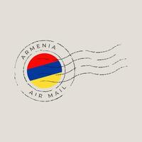 Armenien Flagge Porto Briefmarke. Vektor Illustration National Flagge isoliert auf Licht Hintergrund