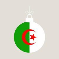 Algerien Weihnachten Ball Flagge. Vektor Illustration National Flagge isoliert auf Licht Hintergrund