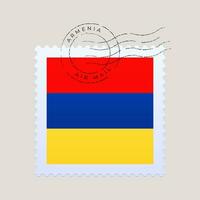 Armenien Flagge Porto Briefmarke. Vektor Illustration National Flagge isoliert auf Licht Hintergrund