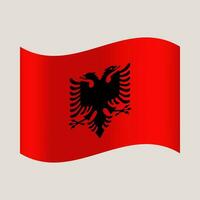 albania vågig flagga. vektor illustration nationell flagga isolerat på ljus bakgrund