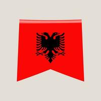 Albanien Ecke Flagge. Vektor Illustration National Flagge isoliert auf Licht Hintergrund