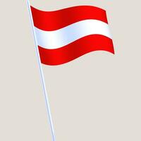 österrike vågig flagga. vektor illustration nationell flagga isolerat på ljus bakgrund
