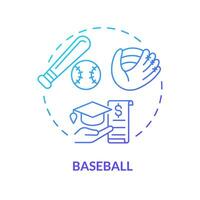 2d Baseball dünn Linie Gradient Symbol Konzept, isoliert Vektor, Illustration Darstellen sportlich Stipendium. vektor