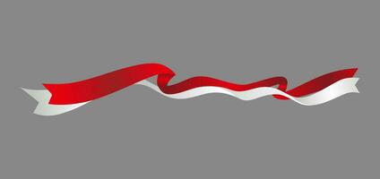 röd och vit band illustration, röd och vit lång strömmande flagga mall vektor