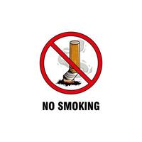Nein Rauchen Warnung mit rot verboten Zeichen vektor