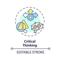 2d redigerbar Flerfärgad kritisk tänkande ikon, enkel isolerat vektor, ai ingenjör tunn linje illustration. vektor